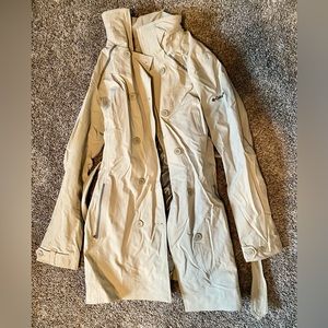 COLUMBIA - Soft Shell Trench Tan Omni-Heat Coat - Midi Length - Tall